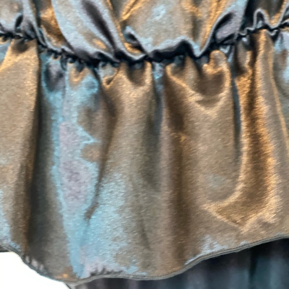 Cute Shiny Satin Strapless Ruffle Lined Top - Picture 7 of 9